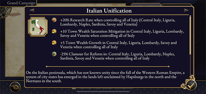 ITALIAN UNIFICATION NATIONAL TRAIT