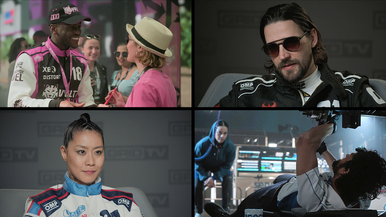 <strong>LIGHTS, CAMERA, ACTION-PACKED</strong> <span>Live-action story mode — <em>Driven to Glory</em> — offers a unique ride through the twists and turns of the GRID World Series.</span>